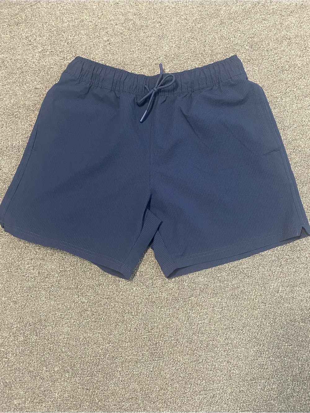 Fashion Nova Men's Navy Swim Trunks with Drawstring